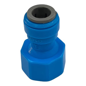 Keg coupler fitting - Gas/Product 3/8" x 1/2" female adaptor (Blue)